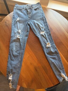 Just USA Light Blue Distressed Skinny Jeans